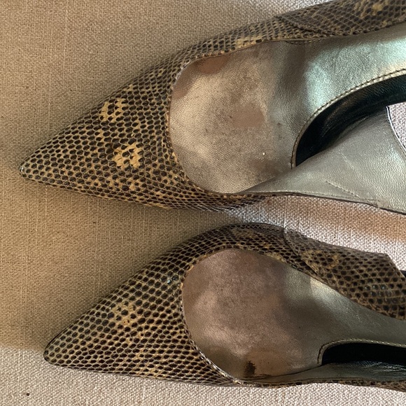 Lambertson Truex Snakeprint Snakeskin Slingback Pointed Toe Heels Pumps 7.5-8 - Picture 5 of 12